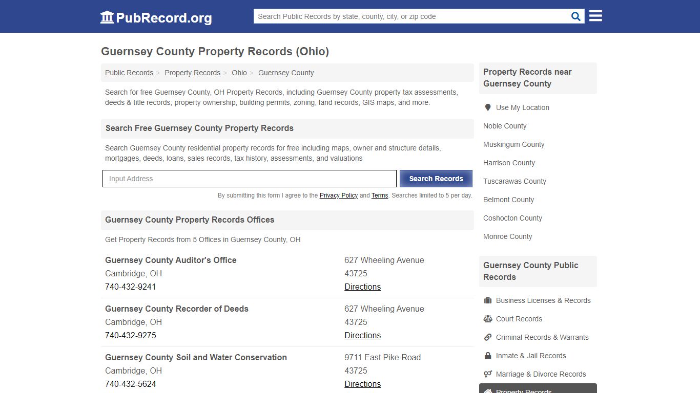Guernsey County Property Records (Ohio) - Public Record